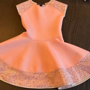 Pink Sequin Cap Sleeve Dress